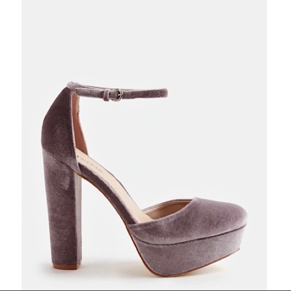 Lilac Suede Platforms with Chunky Heel